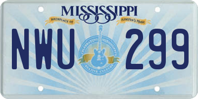 MS license plate NWU299