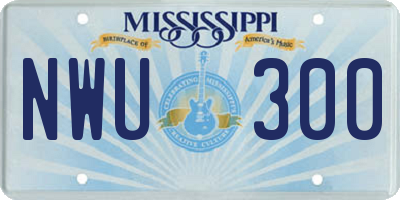 MS license plate NWU300