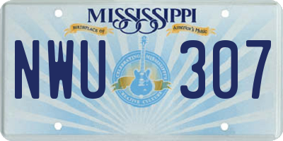MS license plate NWU307