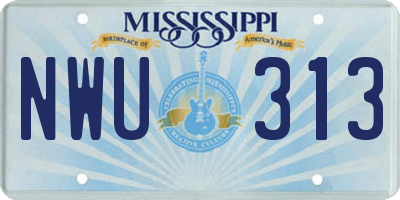 MS license plate NWU313