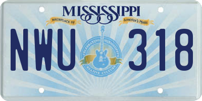 MS license plate NWU318