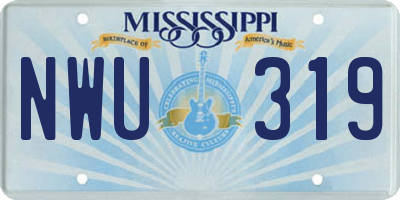 MS license plate NWU319