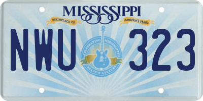 MS license plate NWU323