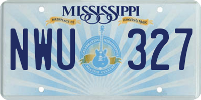 MS license plate NWU327