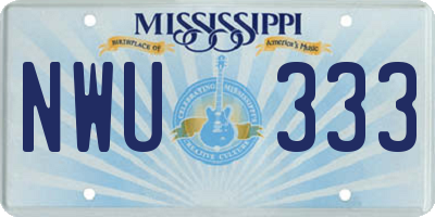 MS license plate NWU333