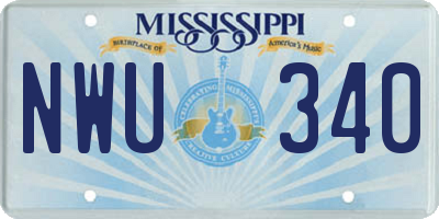 MS license plate NWU340