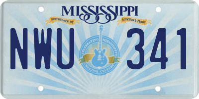 MS license plate NWU341