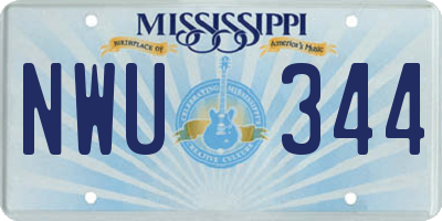 MS license plate NWU344
