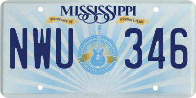 MS license plate NWU346