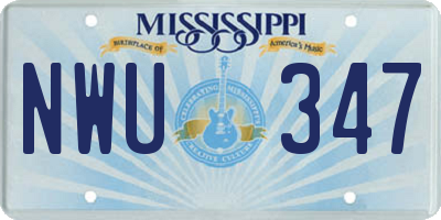 MS license plate NWU347