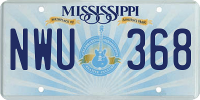 MS license plate NWU368