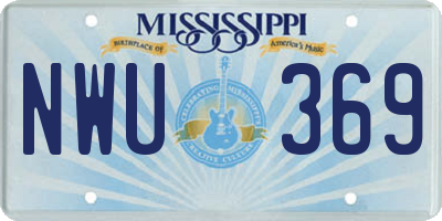 MS license plate NWU369