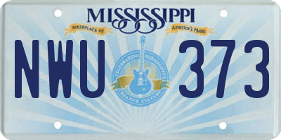 MS license plate NWU373