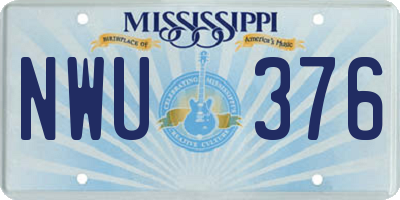 MS license plate NWU376