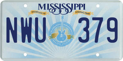 MS license plate NWU379