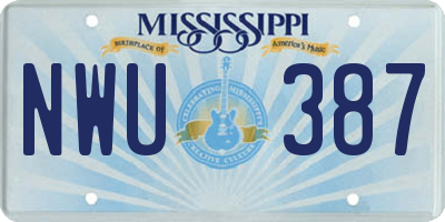 MS license plate NWU387