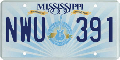 MS license plate NWU391