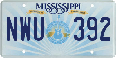 MS license plate NWU392
