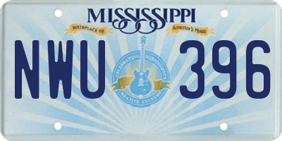 MS license plate NWU396