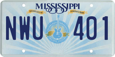 MS license plate NWU401