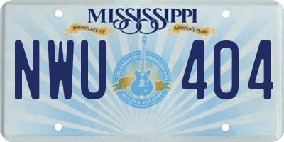 MS license plate NWU404