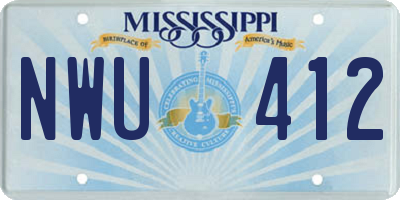 MS license plate NWU412
