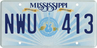 MS license plate NWU413