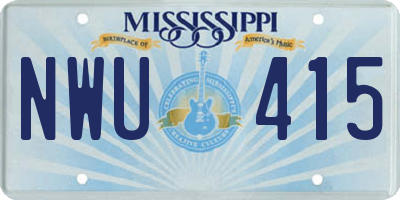 MS license plate NWU415