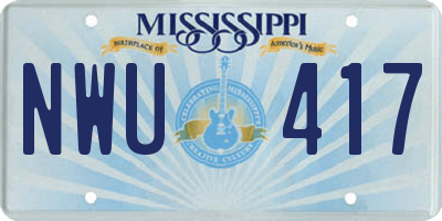 MS license plate NWU417