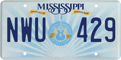 MS license plate NWU429