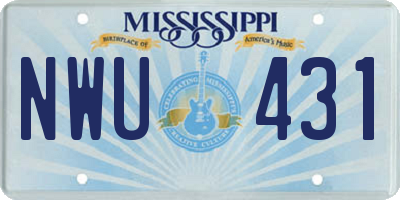 MS license plate NWU431