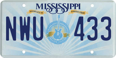 MS license plate NWU433