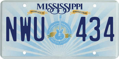 MS license plate NWU434