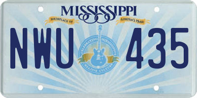 MS license plate NWU435