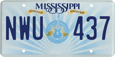 MS license plate NWU437