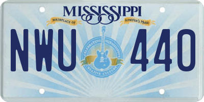MS license plate NWU440
