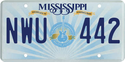 MS license plate NWU442