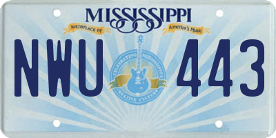 MS license plate NWU443