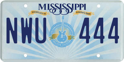 MS license plate NWU444