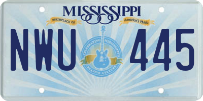 MS license plate NWU445
