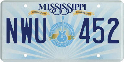MS license plate NWU452