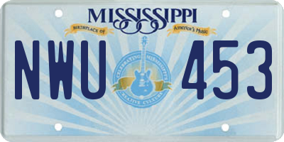 MS license plate NWU453