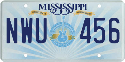 MS license plate NWU456