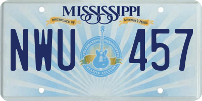 MS license plate NWU457