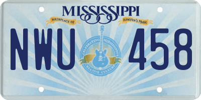 MS license plate NWU458