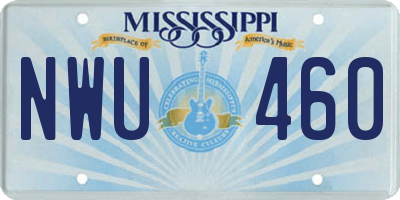 MS license plate NWU460