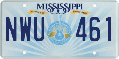 MS license plate NWU461