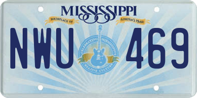 MS license plate NWU469