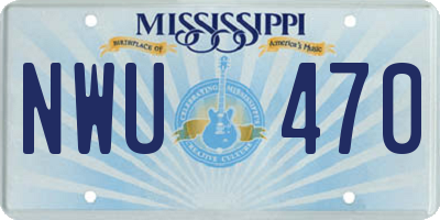 MS license plate NWU470
