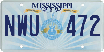 MS license plate NWU472